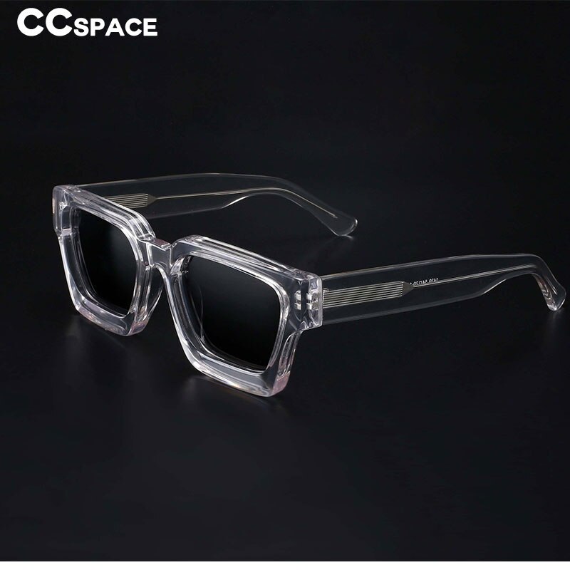 CCSpace Women's Full Rim Square Acetate Frame Polarized Sunglasses 54300 Sunglasses CCspace Sunglasses