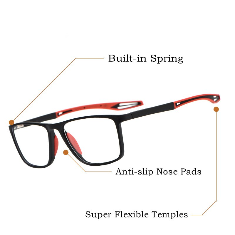 Yimaruili Unisex Full Rim Square Tr 90 Sports Eyeglasses TR1019R Full Rim Yimaruili Eyeglasses