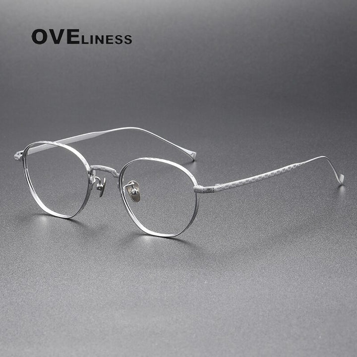 Oveliness Unisex Full Rim Round Titanium Eyeglasses 163 Full Rim Oveliness silver