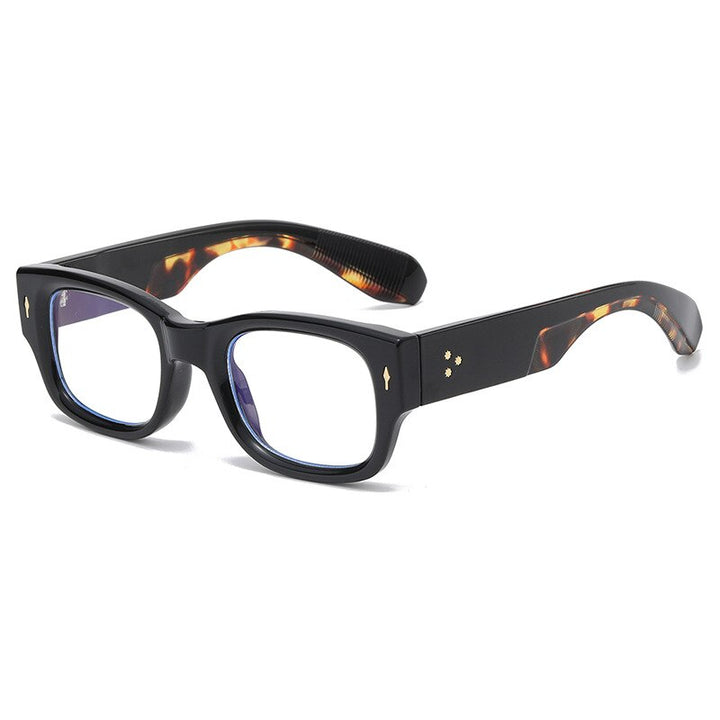 CCspace Unisex Full Rim Rectangle Acetate Eyeglasses 55548 Full Rim CCspace LeopardC2 China