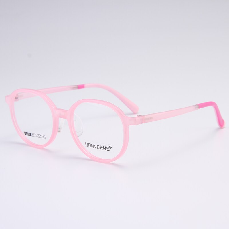 Gmei Unisex Children's Full Rim Round Silicone TR90 Eyeglasses 8603 Full Rim Gmei Optical Pink  