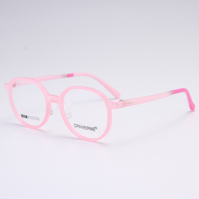 Gmei Unisex Children's Full Rim Round Silicone TR90 Eyeglasses 8603 Full Rim Gmei Optical Pink