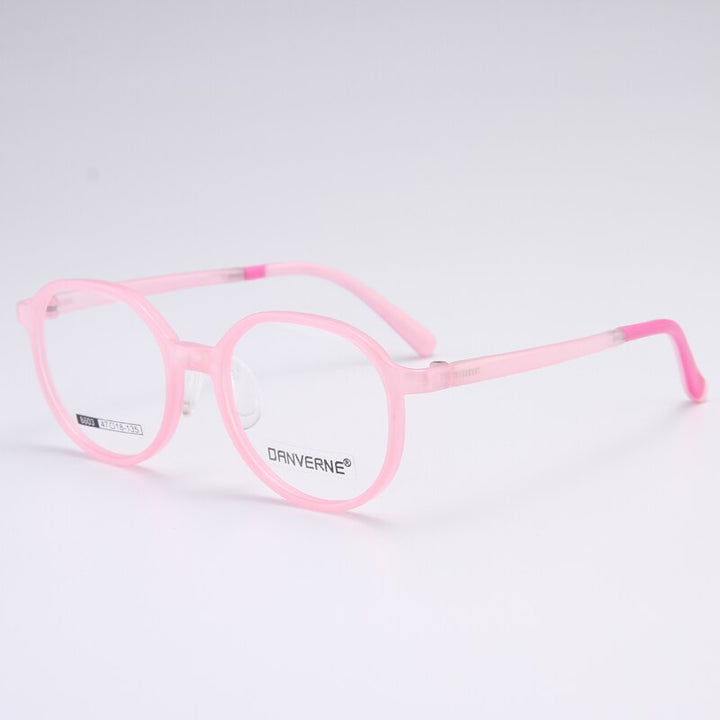Gmei Unisex Children's Full Rim Round Silicone TR90 Eyeglasses 8603 Full Rim Gmei Optical Pink