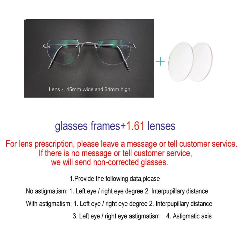 Yujo Unisex Semi Rim Round Stainless Steel Eyeglasses Y085 Semi Rim Yujo 1.61lens China