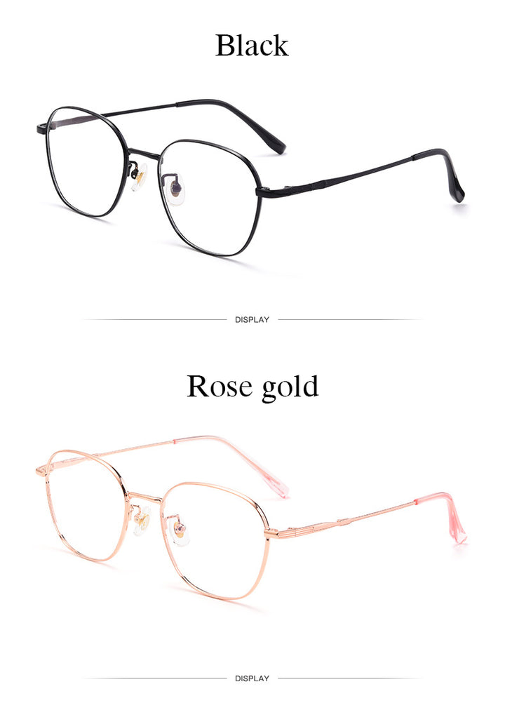 Hotochki Unisex Full Rim Titanium Alloy Oval Frame Eyeglasses 53308 Full Rim Hotochki