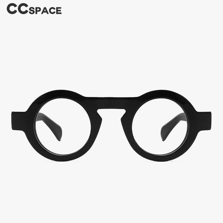 CCspace Unisex Full Rim Oversized Round Acetate Frame Eyeglasses 54576 Full Rim CCspace