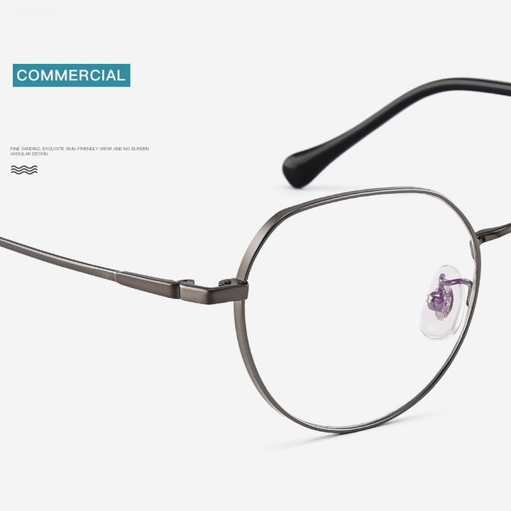 Bclear Unisex Full Rim Polygon Square Titanium Eyeglasses Lb5369 Full Rim Bclear