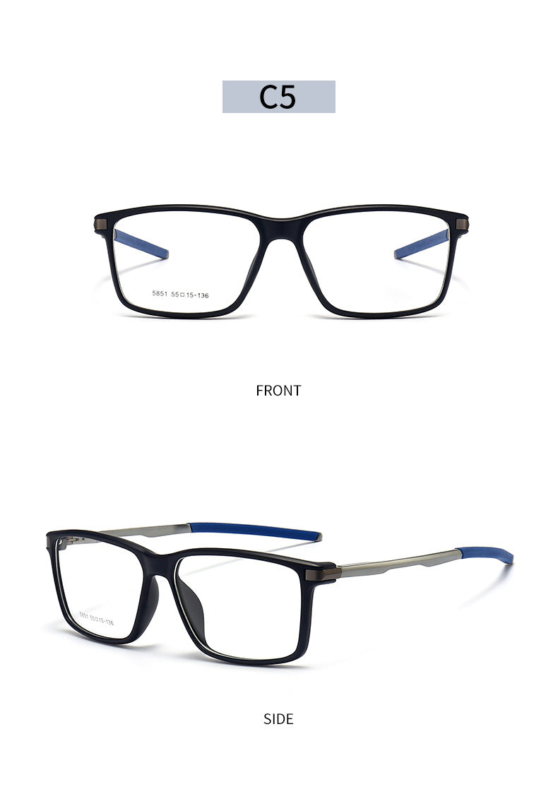 Gmei Men's TR 90 Square Aluminum Magnesium Sport Frame Eyeglasses 5851 Full Rim Gmei Optical