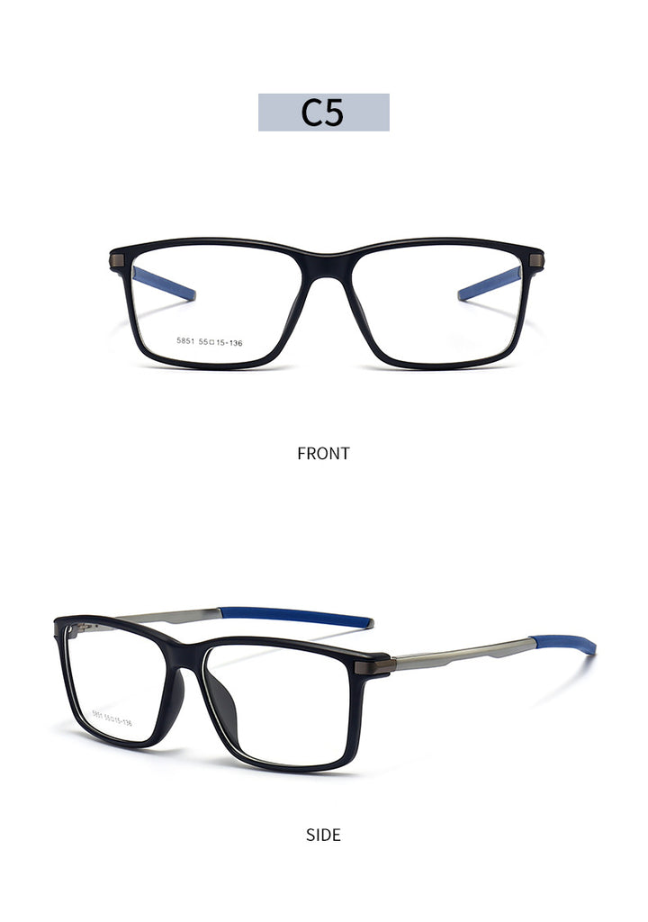 Gmei Men's TR 90 Square Aluminum Magnesium Sport Frame Eyeglasses 5851 Full Rim Gmei Optical
