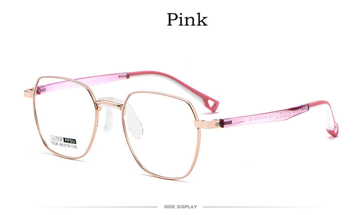 Yimaruili Unisex Children's Full Rim Polygon Square Ultem Frame Eyeglasses 7508S Full Rim Yimaruili Eyeglasses