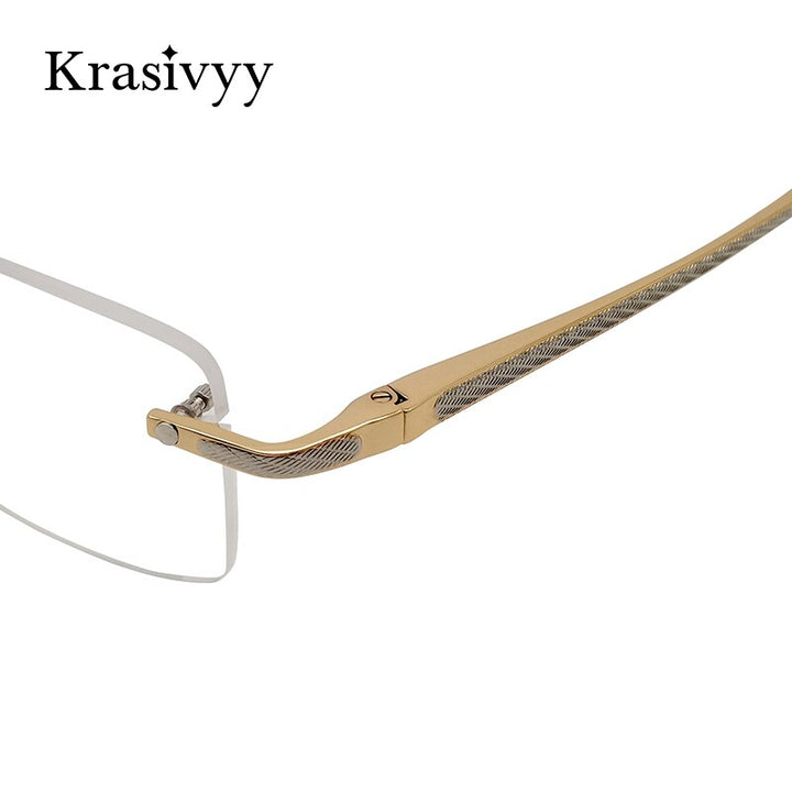 Krasivyy Unisex Rimless Square Titanium Eyeglasses Kr8604 Rimless Krasivyy