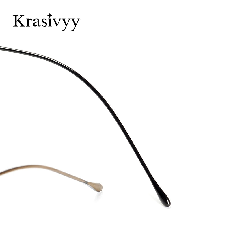 Krasivyy Unisex Rimless Round Titanium Eyeglasses Kr16035 Rimless Krasivyy