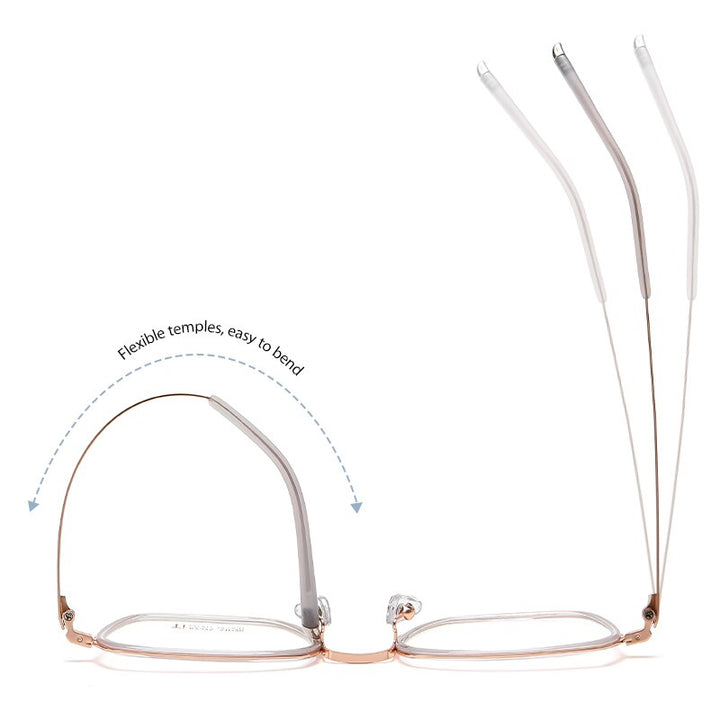 Reven Jate Unisex Full Rim Square Acetate Titanium Frame Eyeglasses R2325 Full Rim Reven Jate