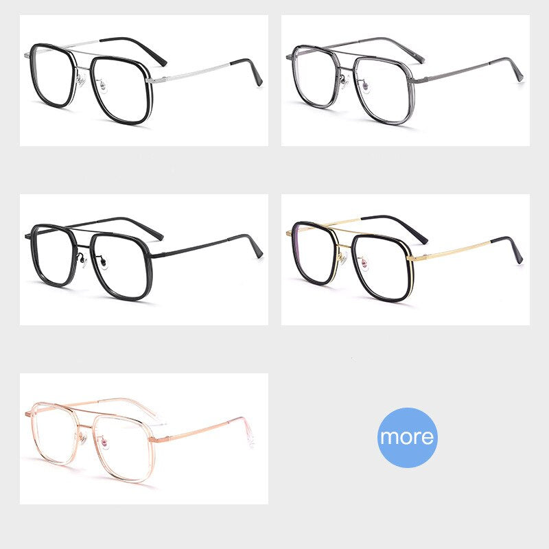 Hdcrafter Unisex Full Rim Big Square Double Bridge Tr 90 Titanium Eyeglasses 2218YJ Full Rim Hdcrafter Eyeglasses