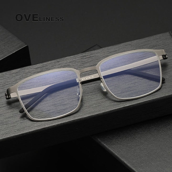 Oveliness Unisex Full Rim Square Titanium Eyeglasses 9619 Full Rim Oveliness   