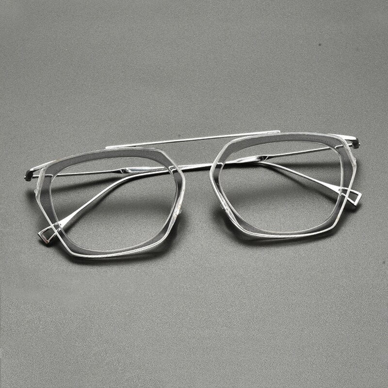 Gatenac Unisex Full Rim Oval Round Titanium Acetate Eyeglasses Gxyj845 Full Rim Gatenac Gray