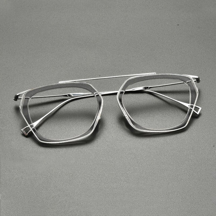 Gatenac Unisex Full Rim Oval Round Titanium Acetate Eyeglasses Gxyj845 Full Rim Gatenac Gray