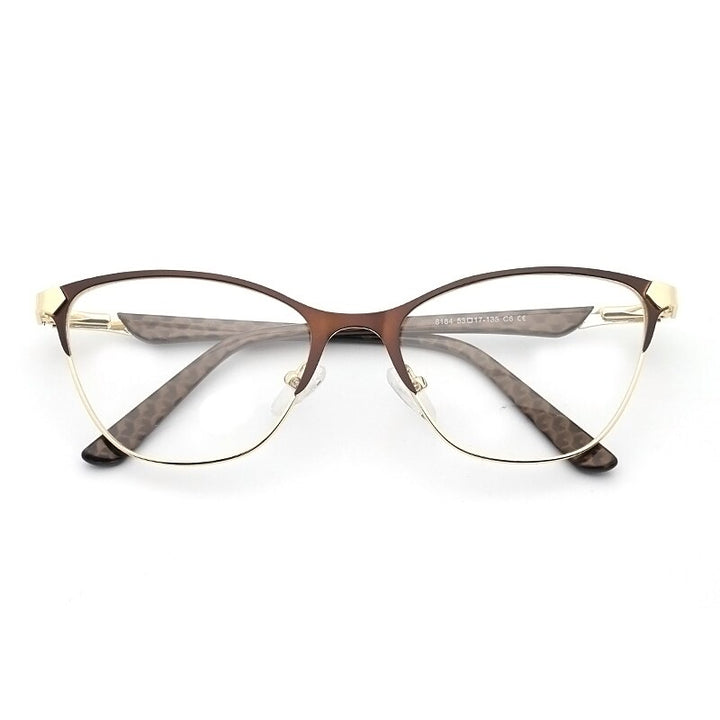 Laoyehui Unisex Eyeglasses Cat Eye Alloy Reading Glasses Blue Brown 8184 Reading Glasses Laoyehui 0 Brown