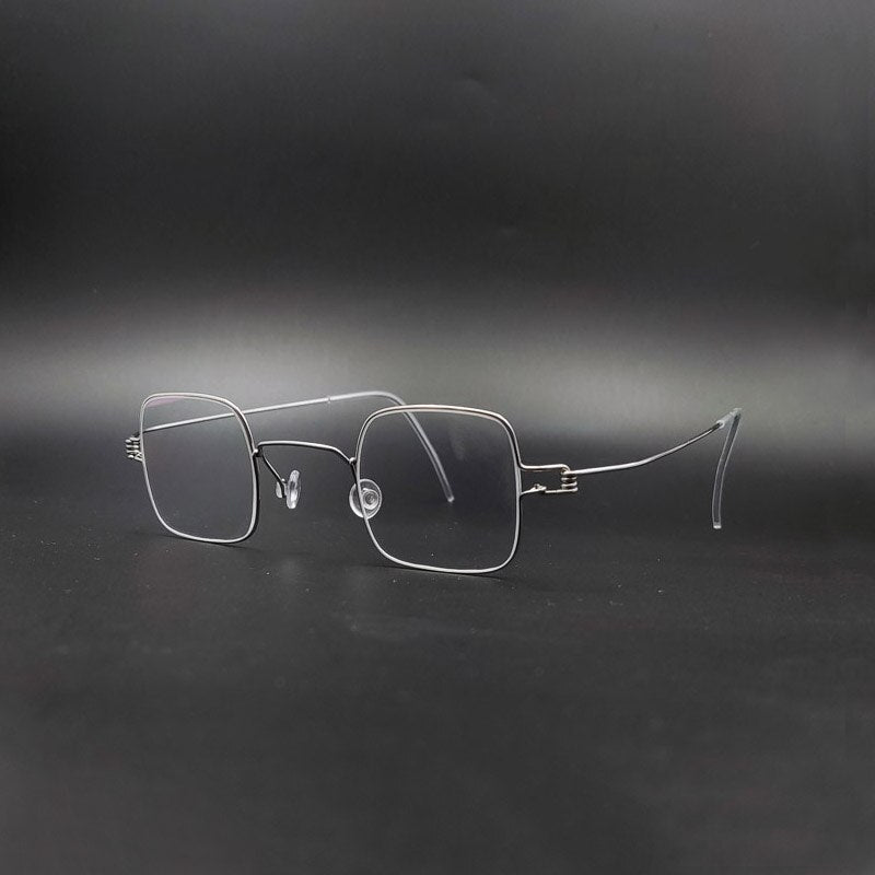 Yujo Unisex Full Rim Small Square Stainless Steel Eyeglasses Y070 Full Rim Yujo