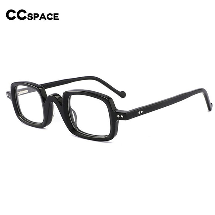 CCspace Unisex Full Rim Square Handcrafted Acetate Eyeglasses 55240 Full Rim CCspace