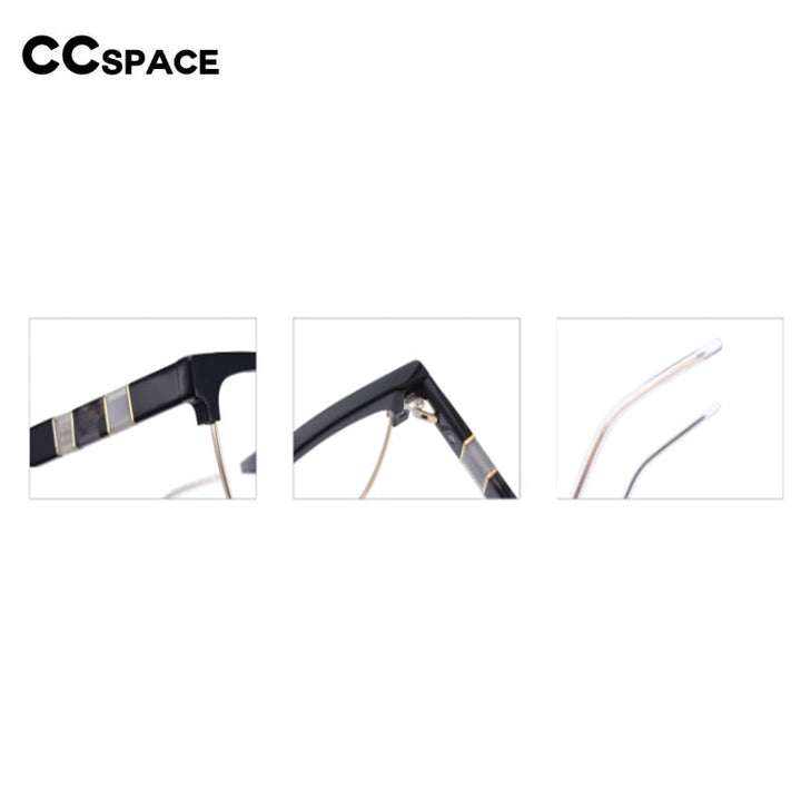 CCspace Women's Full Rim Square Cat Eye Acetate Alloy Eyeglasses 55281 Full Rim CCspace