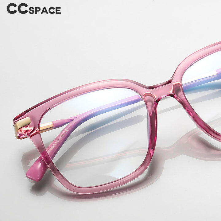CCspace Unisex Full Rim Square Tr 90 Titanium Eyeglasses 55709 Full Rim CCspace
