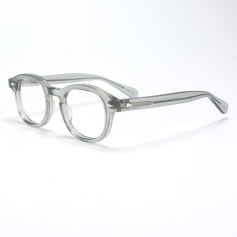 Bclear Unisex Full Rim Round Acetate Three Size S-M-L Frame Eyeglasses 1915 Full Rim Bclear Gray Small