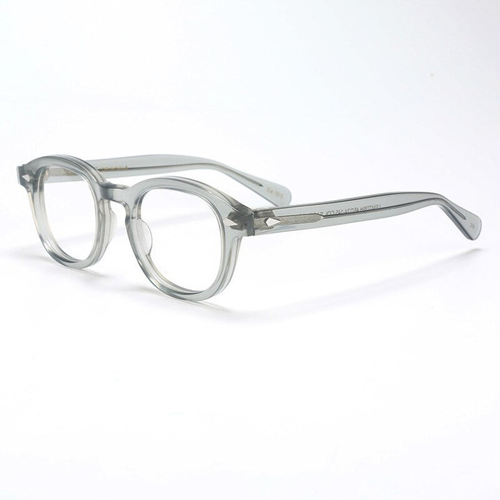 Bclear Unisex Full Rim Round Acetate Three Size S-M-L Frame Eyeglasses 1915 Full Rim Bclear Gray Small