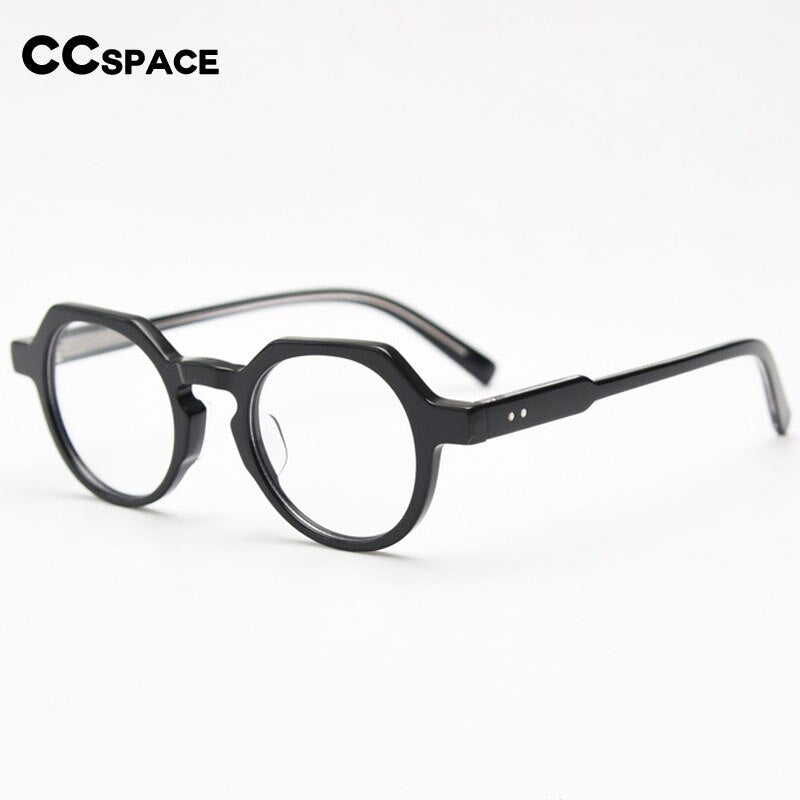 CCspace Unisex Full Rim Polygon Acetate Eyeglasses 55273 Full Rim CCspace