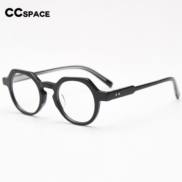 CCspace Unisex Full Rim Polygon Acetate Eyeglasses 55273 Full Rim CCspace
