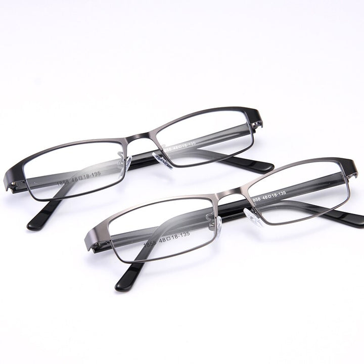 Bclear Men's Full Rim Small Rectangle Alloy Acetate Frame Eyeglasses My1858 Full Rim Bclear