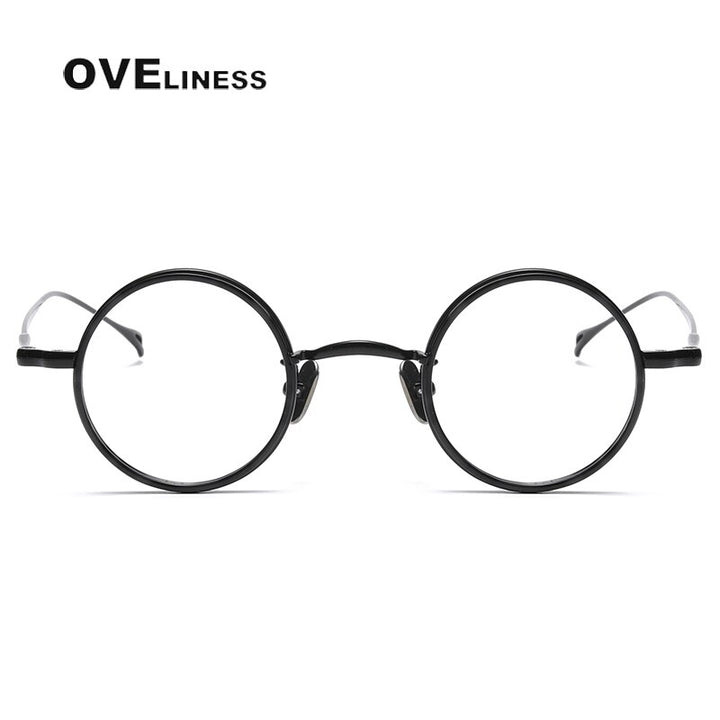 Oveliness Unisex Full Rim Round Titanium Eyeglasses V8 Full Rim Oveliness