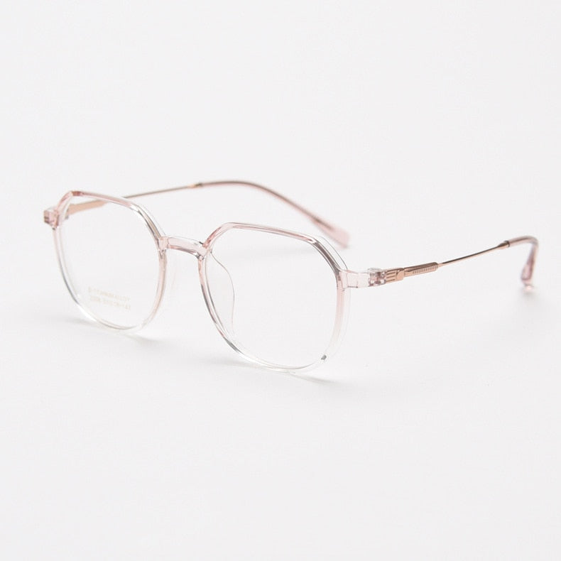 CCspace Unisex Full Rim Square Tr 90 Titanium Eyeglasses 56431 Full Rim CCspace C3Pink