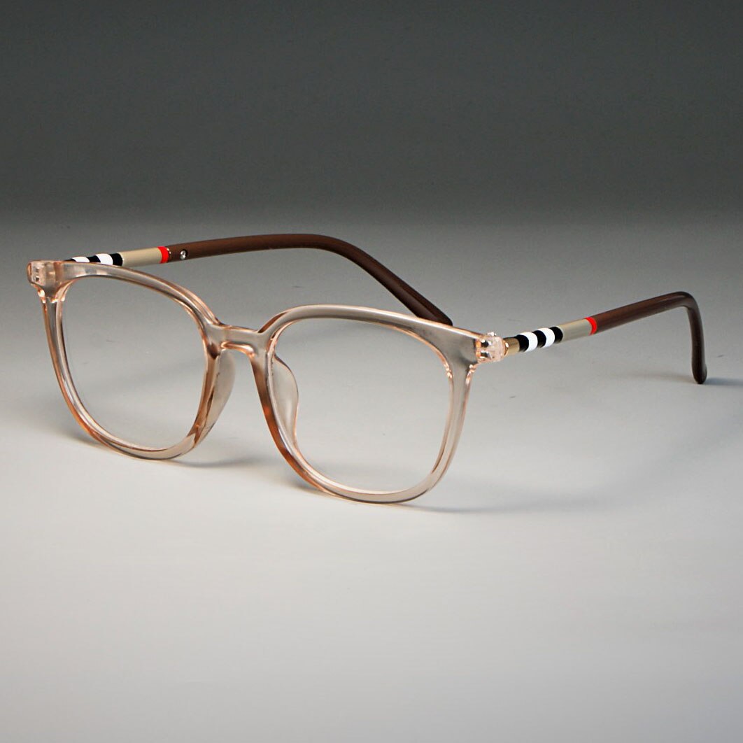 CCspace Unisex Full Rim Round Square Tr 90 Titanium Reading Glasses R47892 Reading Glasses CCspace China +50 C5 tea clear
