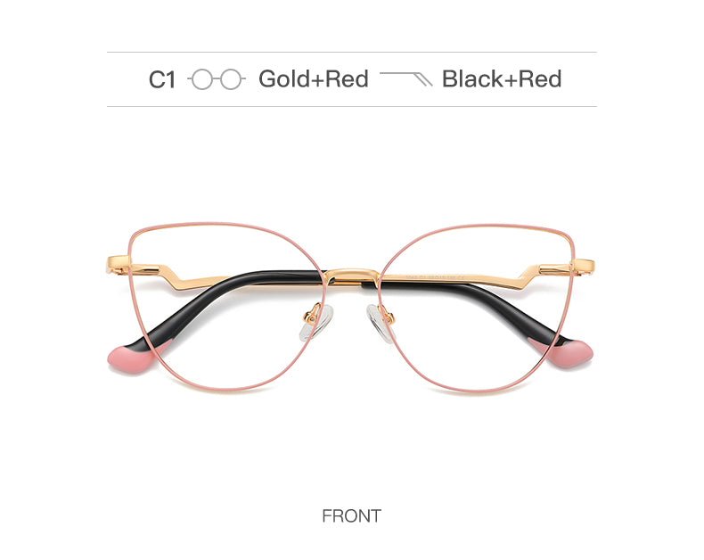Gmei Women's Full Rim Alloy Cat Eye Frame Eyeglasses 3043 Full Rim Gmei Optical