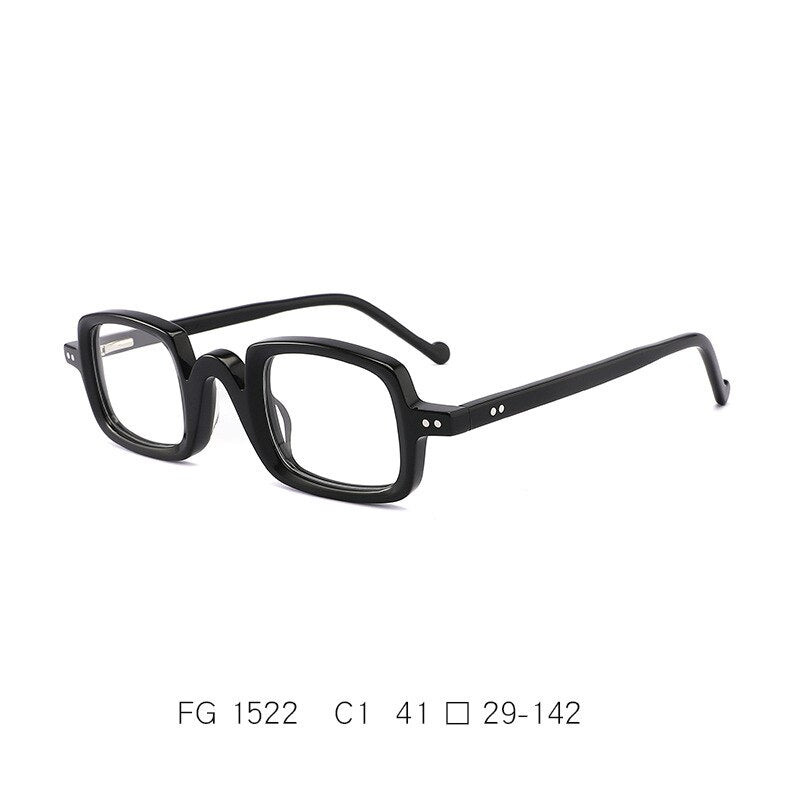 CCspace Unisex Full Rim Square Handcrafted Acetate Eyeglasses 55240 Full Rim CCspace C1Black China
