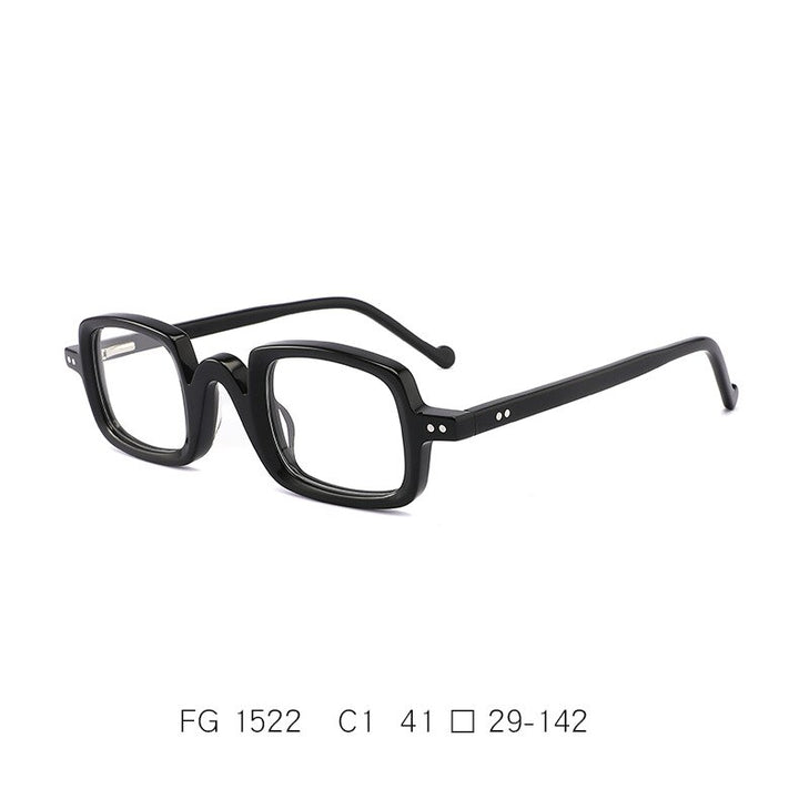 CCspace Unisex Full Rim Square Handcrafted Acetate Eyeglasses 55240 Full Rim CCspace C1Black China