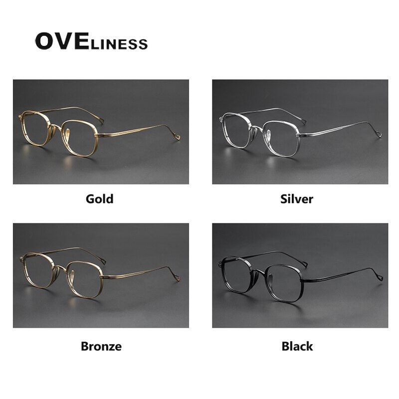 Oveliness Unisex Full Rim Round Titanium Eyeglasses 10518s Full Rim Oveliness