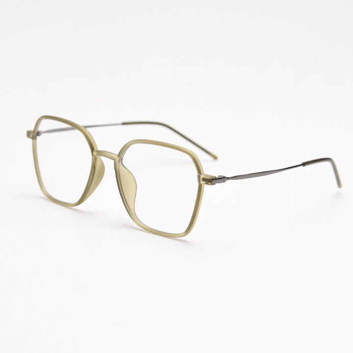 CCspace Unisex Full Rim Polygon Tr 90 Titanium Eyeglasses 54546 Full Rim CCspace C6 China