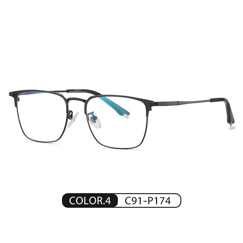Bclear Unisex Full Rim Square Titanium Eyeglasses Wdpt915 Full Rim Bclear C 4
