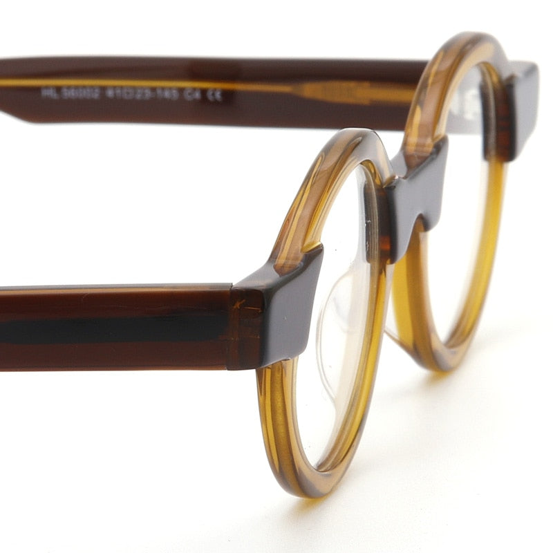 Muzz Unisex Full Rim Round Acetate Punk Frame Eyeglasses 56002 Full Rim Muzz