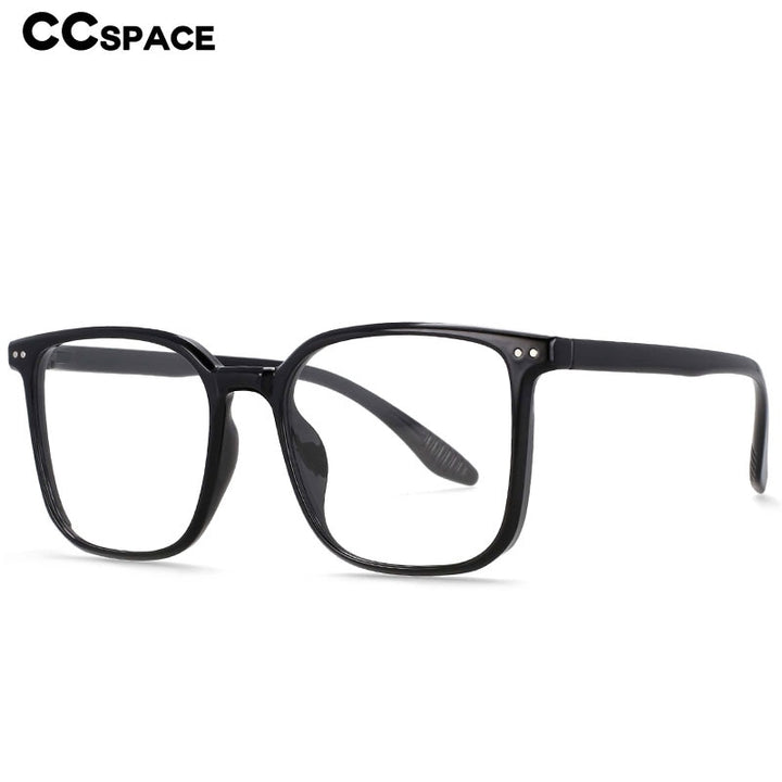 CCspace Unisex Full Rim Large Square Tr 90 Titanium Eyeglasses 53304 Full Rim CCspace