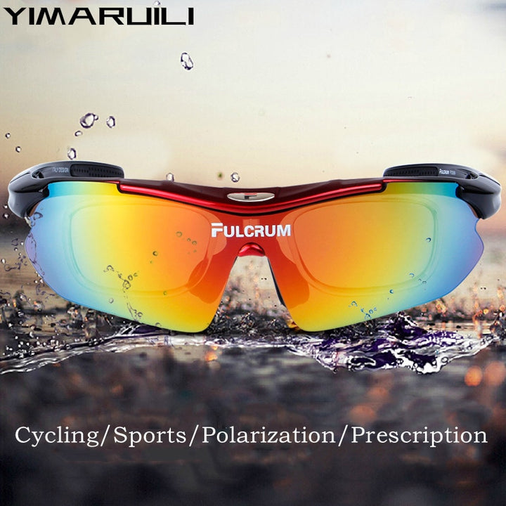 Yimaruili Men's Semi Rim Rectangle Acetate One Lens +5 Polarized Sport Sunglasses F0089 Sunglasses Yimaruili Sunglasses   