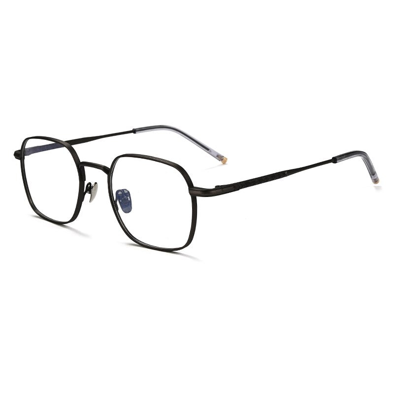 Gatenac Unisex Full Rim Square Titanium Eyeglasses Gxyj932 Full Rim Gatenac Gun