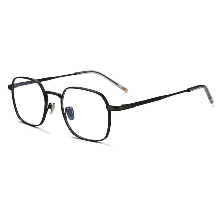 Gatenac Unisex Full Rim Square Titanium Eyeglasses Gxyj932 Full Rim Gatenac Gun