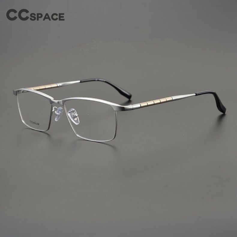 CCspace Unisex Full Rim Square Titanium Eyeglasses 53210 Full Rim CCspace
