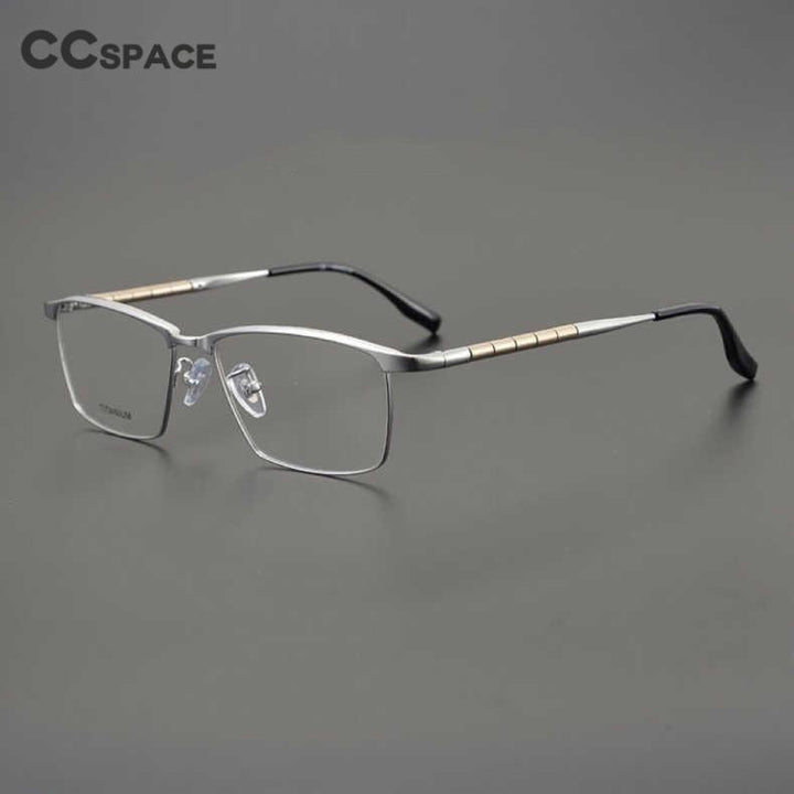 CCspace Unisex Full Rim Square Titanium Eyeglasses 53210 Full Rim CCspace