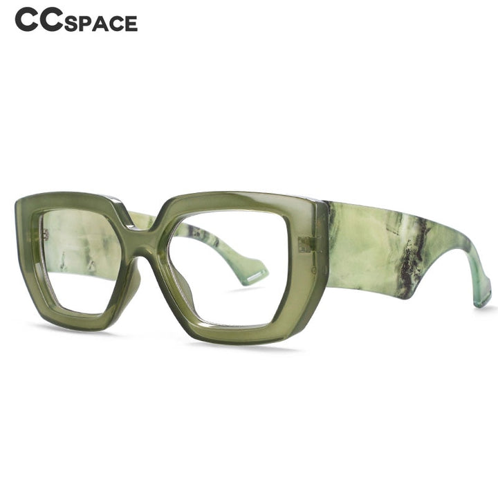 CCspace Unisex Full Rim Oversized Square Acetate Frame Eyeglasses 54035 Full Rim CCspace