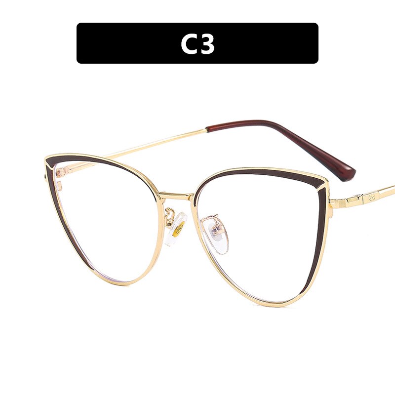 CCspace Women's Full Rim Square Cat Eye Acetate Alloy Eyeglasses 54550 Full Rim CCspace China Brown