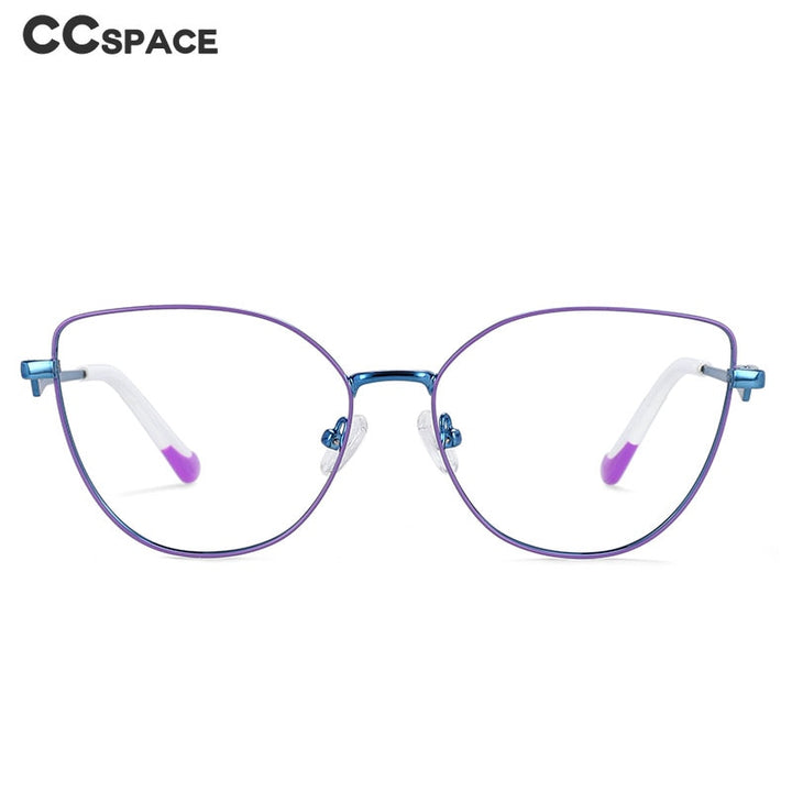CCspace Women's Full Rim Cat Eye Alloy Frame Eyeglasses 54317 Full Rim CCspace